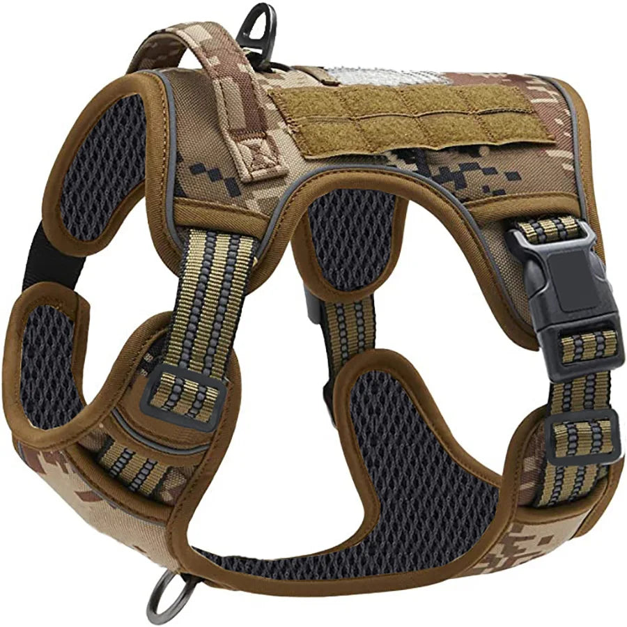 Tactical Military Dog Harness with Reflective Straps & Control Handle Horizon