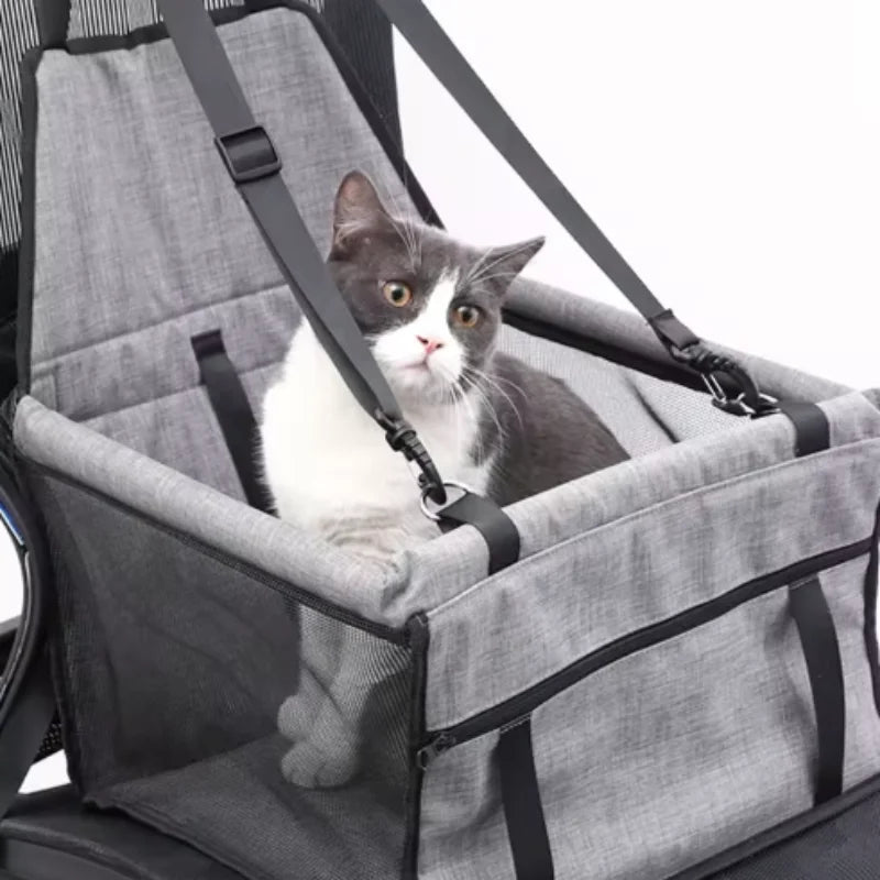 Dog Car Seat Cover Foldable Hammock Pet Harness Cat Bag Basket Stable and Foldable Travel Pet Dog and Cat Safety Car Seat Horizon