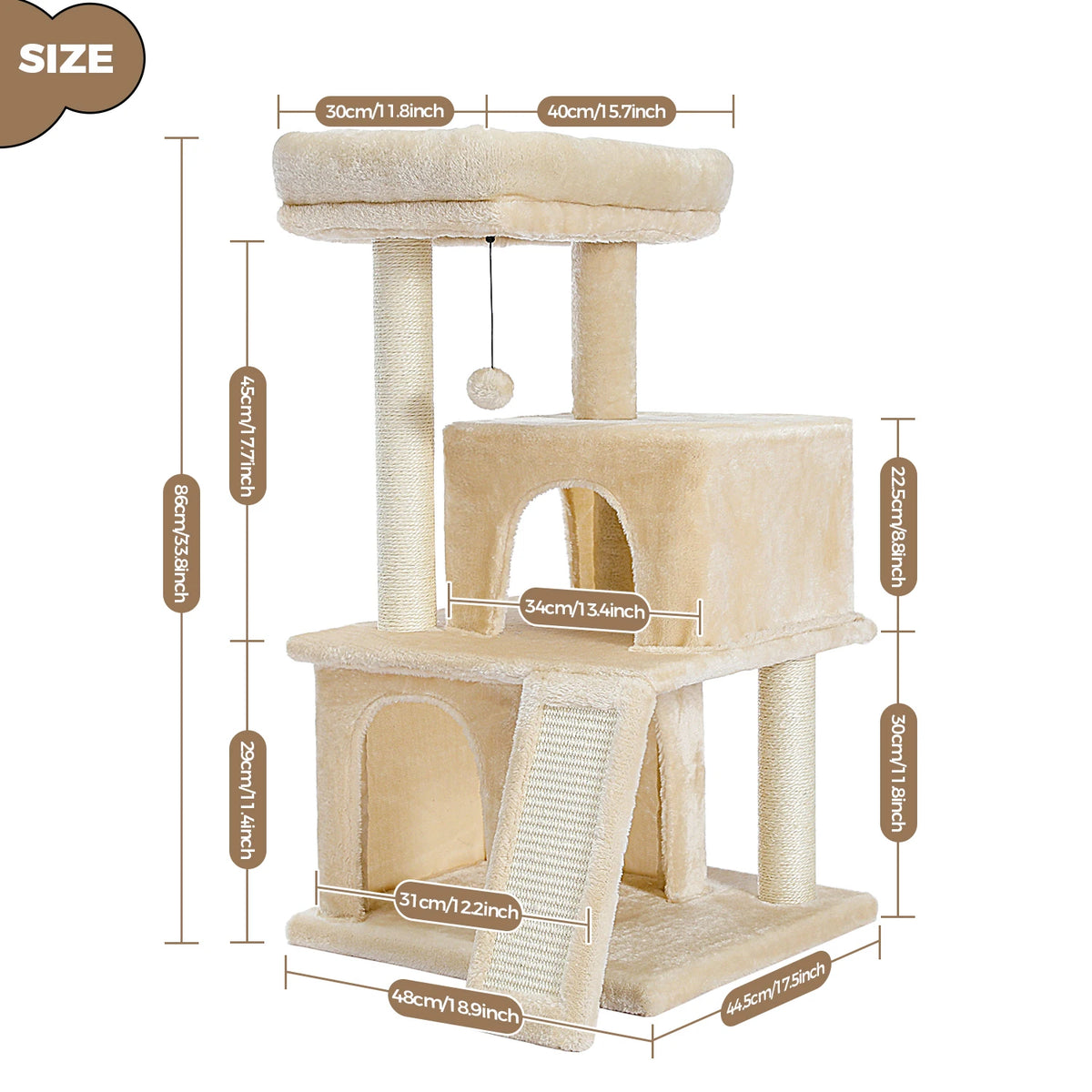 large multi-level cat tree for indoor cats