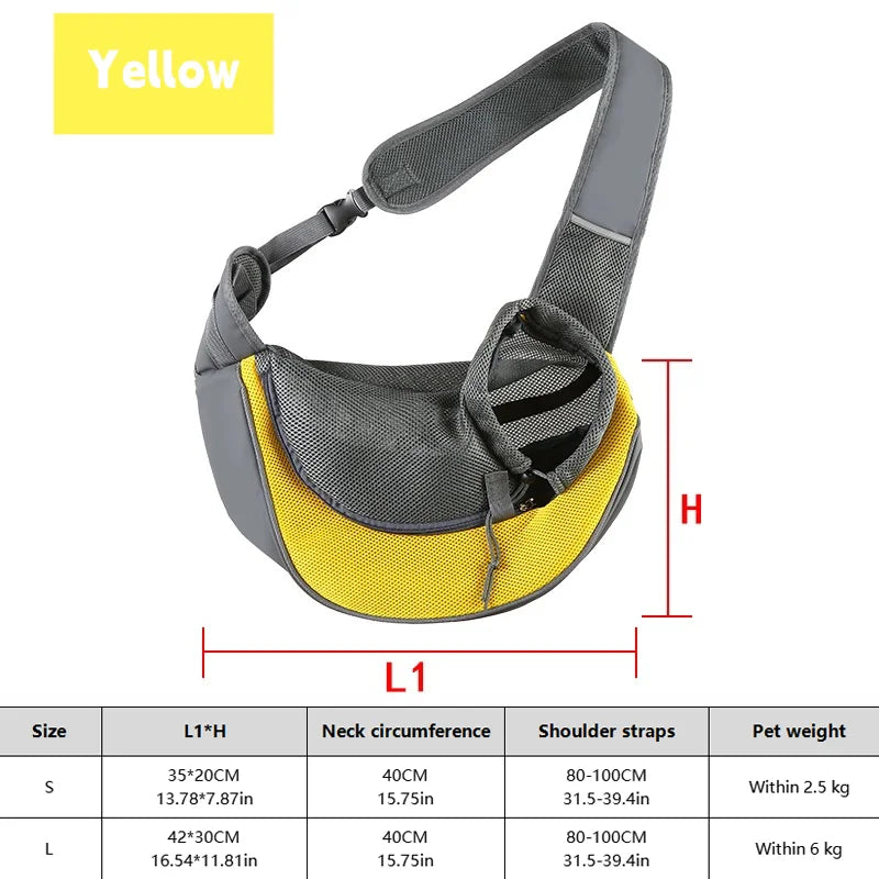 1Pc Dog out backpack,Dog Sling Carrier Breathable Mesh Travel Crossbody Bag For Puppy Cat Hiking Camping Horizon