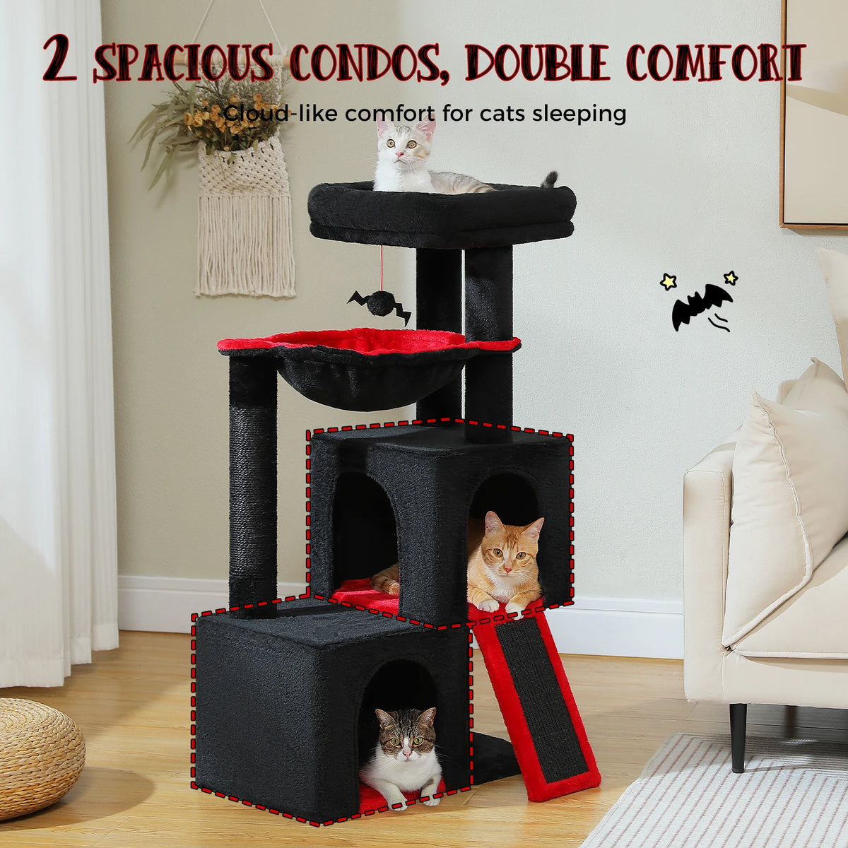 large multi-level cat tree for indoor cats