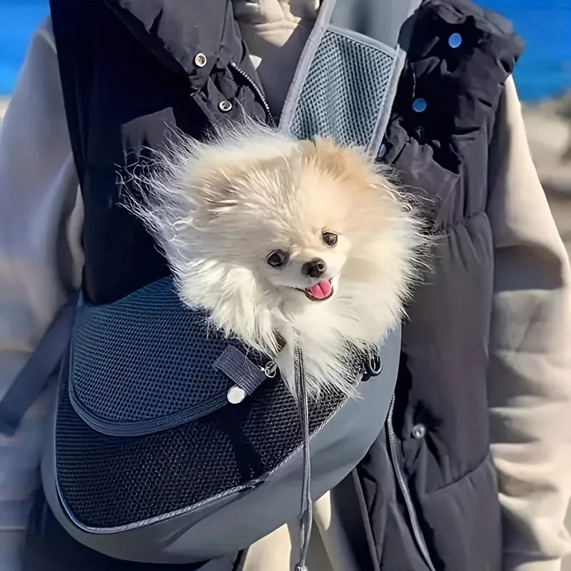1Pc Dog out backpack,Dog Sling Carrier Breathable Mesh Travel Crossbody Bag For Puppy Cat Hiking Camping Horizon