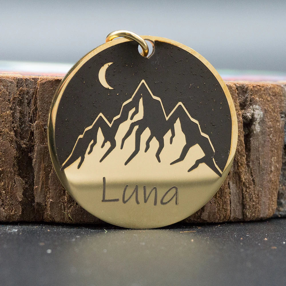 Custom Dog ID Tag Engraved Retro Personalized Name ID Tag For Dogs Cats Puppies Round Metal Nameplate Pet Products
