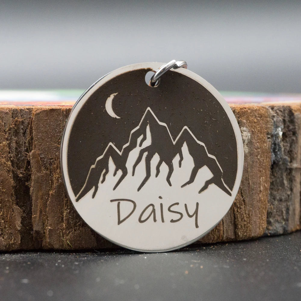 Custom Dog ID Tag Engraved Retro Personalized Name ID Tag For Dogs Cats Puppies Round Metal Nameplate Pet Products