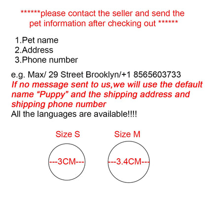 Custom Dog ID Tag Engraved Retro Personalized Name ID Tag For Dogs Cats Puppies Round Metal Nameplate Pet Products Horizon