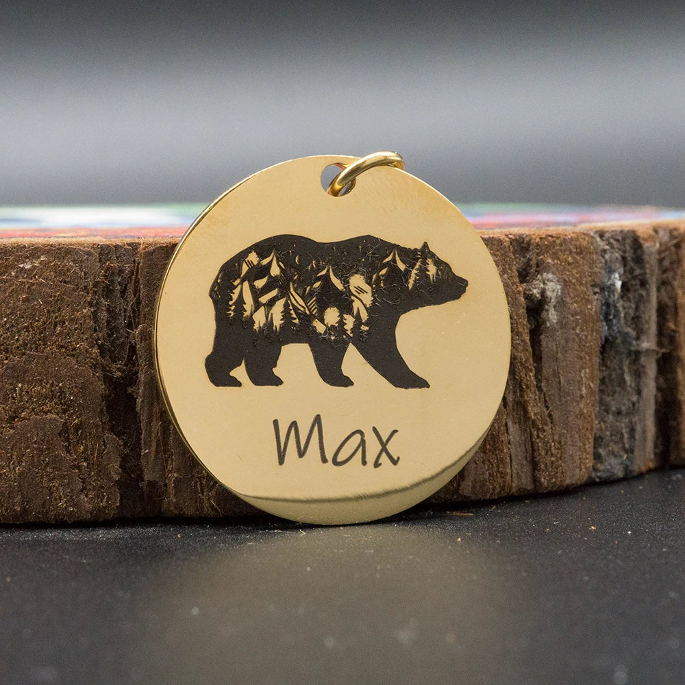 Custom Dog ID Tag Engraved Retro Personalized Name ID Tag For Dogs Cats Puppies Round Metal Nameplate Pet Products