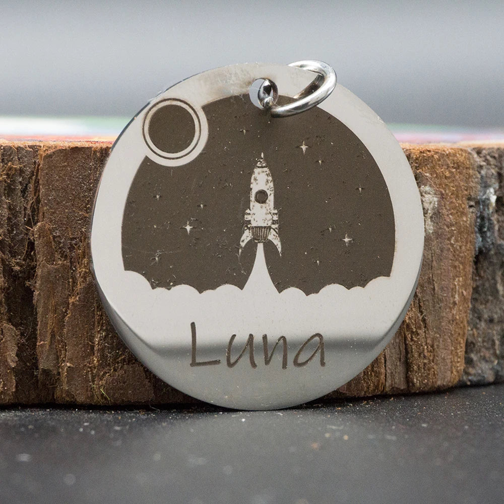 Custom Dog ID Tag Engraved Retro Personalized Name ID Tag For Dogs Cats Puppies Round Metal Nameplate Pet Products