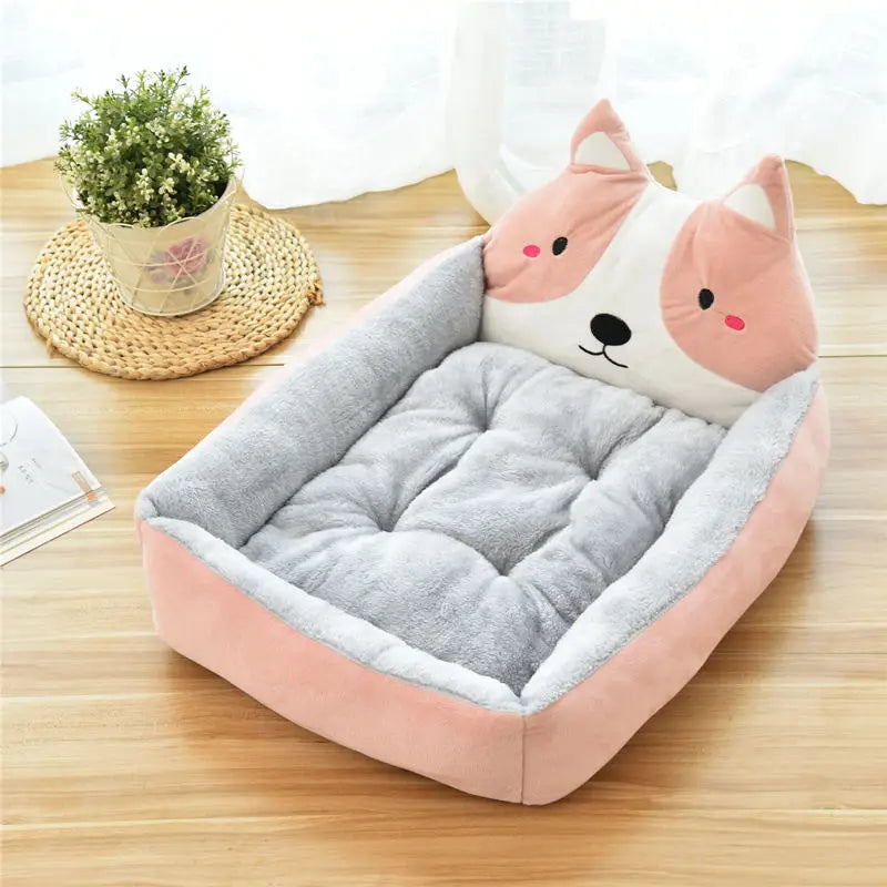 Winter Warm Puppy Cat Bed Sofa Washable Cartoon Pet Beds for Small Dogs Cats Yorkies Katten Kennels Pets Products Accessories
