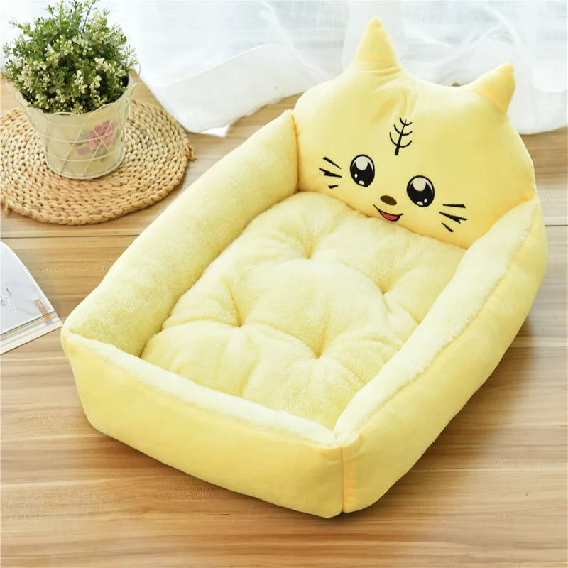 Winter Warm Puppy Cat Bed Sofa Washable Cartoon Pet Beds for Small Dogs Cats Yorkies Katten Kennels Pets Products Accessories