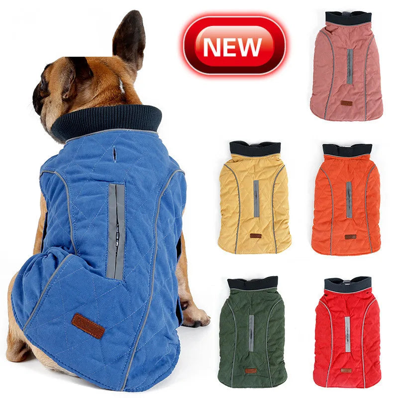 Dog Clothes Winter Dog Coat Pet Warm Jacket Vest New Big Dog Retro Cozy Thick Vest Clothing 6 Colors