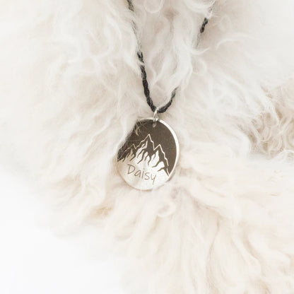 Custom Dog ID Tag Engraved Retro Personalized Name ID Tag For Dogs Cats Puppies Round Metal Nameplate Pet Products Horizon
