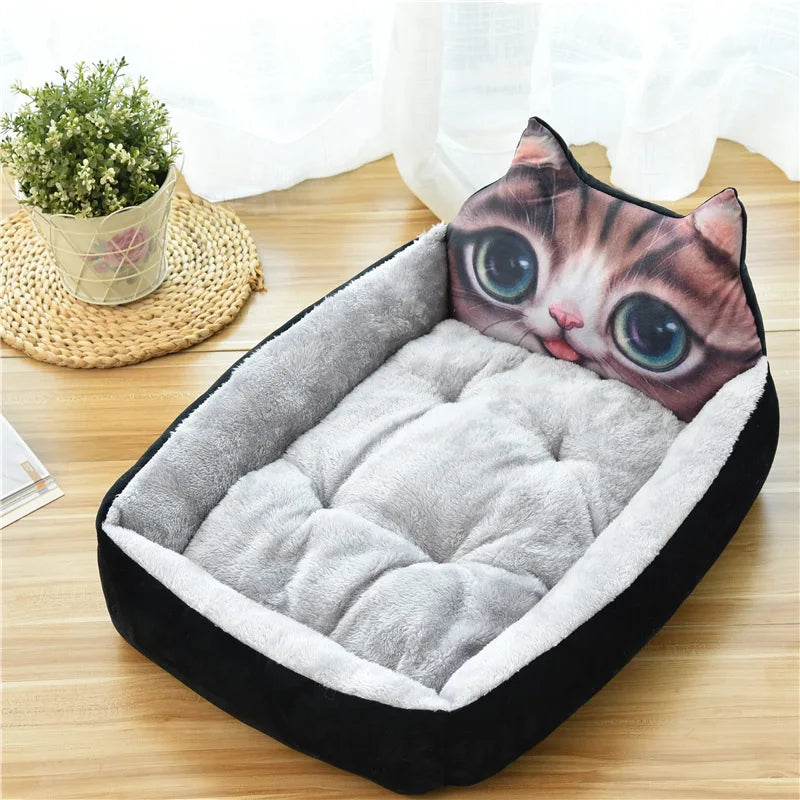 Winter Warm Puppy Cat Bed Sofa Washable Cartoon Pet Beds for Small Dogs Cats Yorkies Katten Kennels Pets Products Accessories