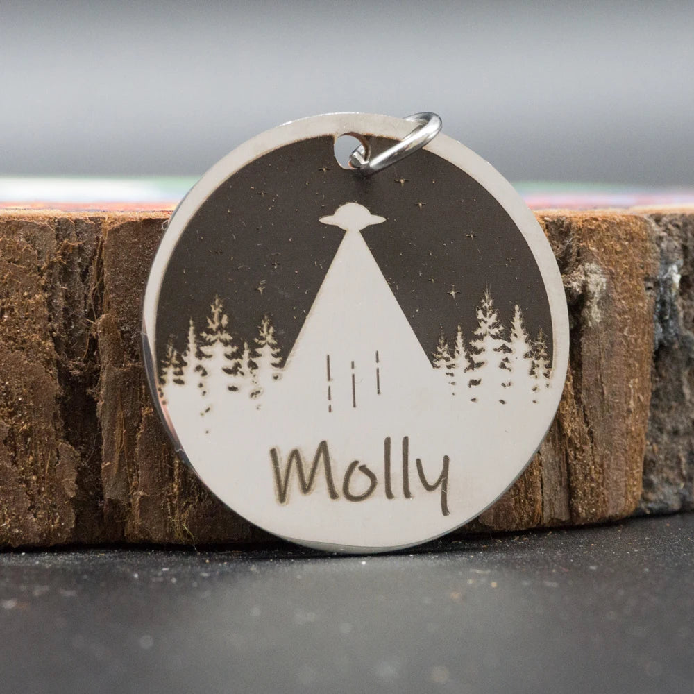 Custom Dog ID Tag Engraved Retro Personalized Name ID Tag For Dogs Cats Puppies Round Metal Nameplate Pet Products