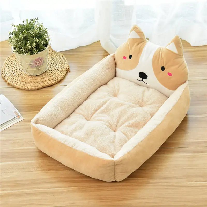 Winter Warm Puppy Cat Bed Sofa Washable Cartoon Pet Beds for Small Dogs Cats Yorkies Katten Kennels Pets Products Accessories