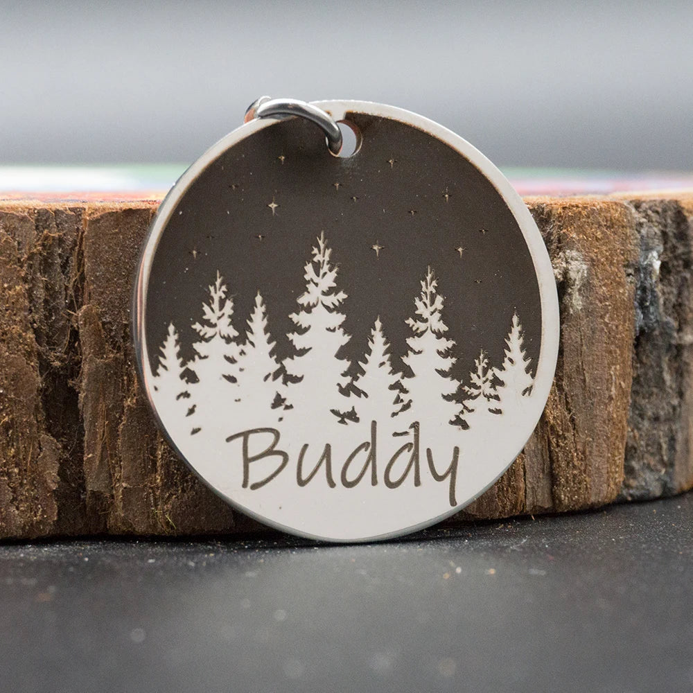Custom Dog ID Tag Engraved Retro Personalized Name ID Tag For Dogs Cats Puppies Round Metal Nameplate Pet Products