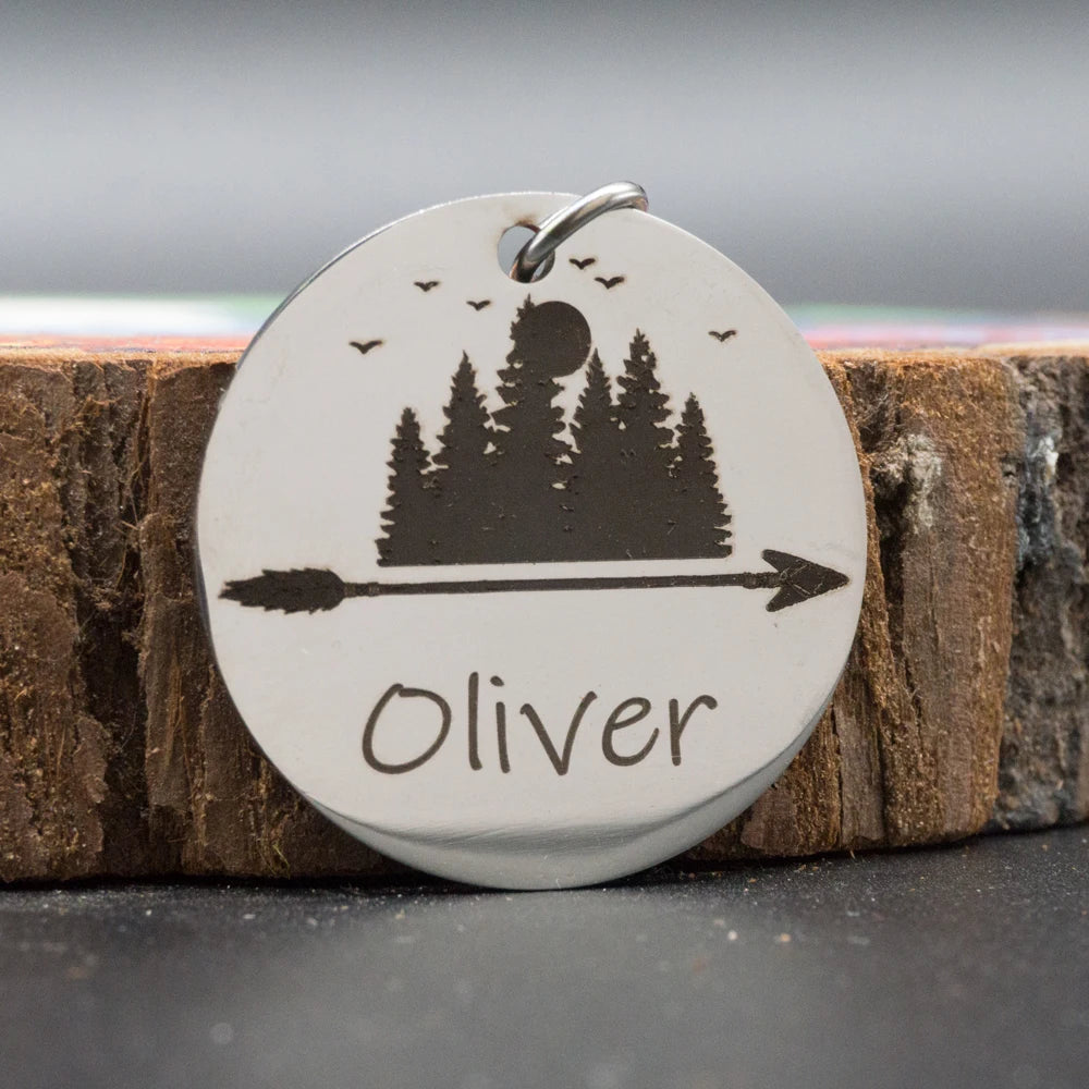 Custom Dog ID Tag Engraved Retro Personalized Name ID Tag For Dogs Cats Puppies Round Metal Nameplate Pet Products