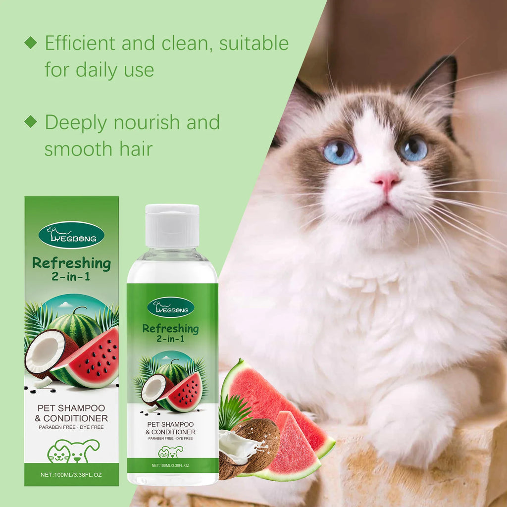 YEGBONG 2-in-1 Pet Shampoo Conditioner for Dog Moisturizing Hypoallergenic Long-Lasting Scent Coat Care Cleansing Bath Liquid