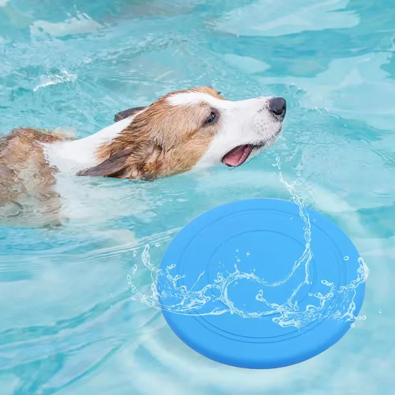 Pet Flying Disc Interactive Training Toy Outdoor Throwing Soft Rubber Flying Saucer For Dogs Exercise Play Fetch Training Supply