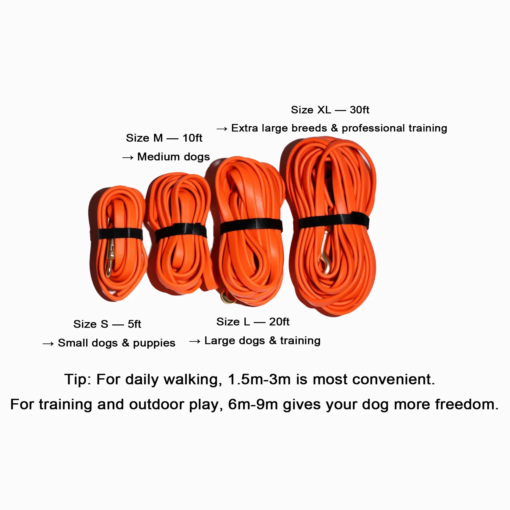 Heavy Duty Waterproof PVC Dog Leash Bite Resistant 1.5-9m Training Rope for Small Medium Large Dogs Anti-Slip Handle 7 Colors