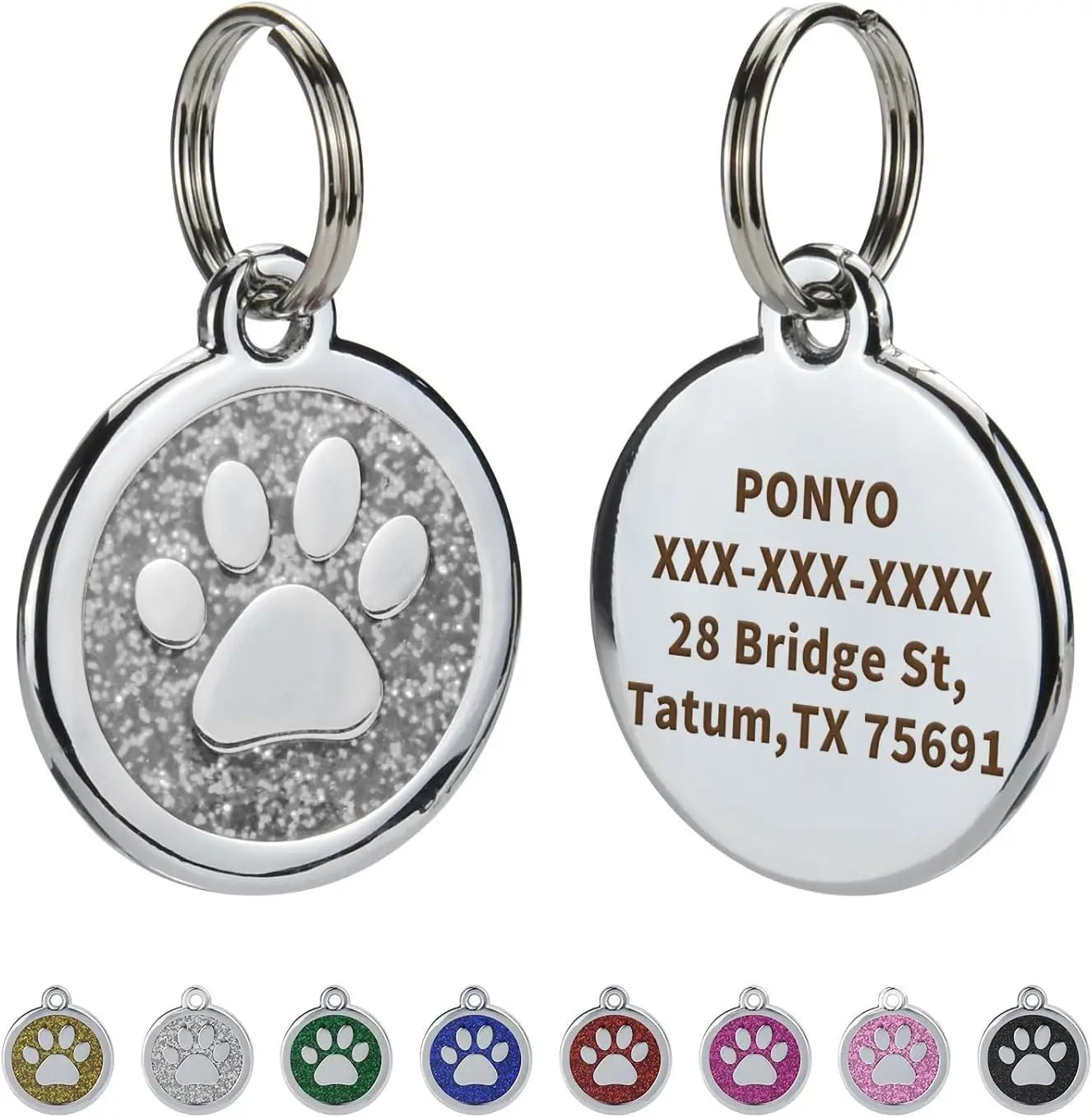 Pet ID Tags Free Engraving Pet Anti-lost Collar Pendant Personalized Puppy Name Tag Cat Paw Decoration Customized Product