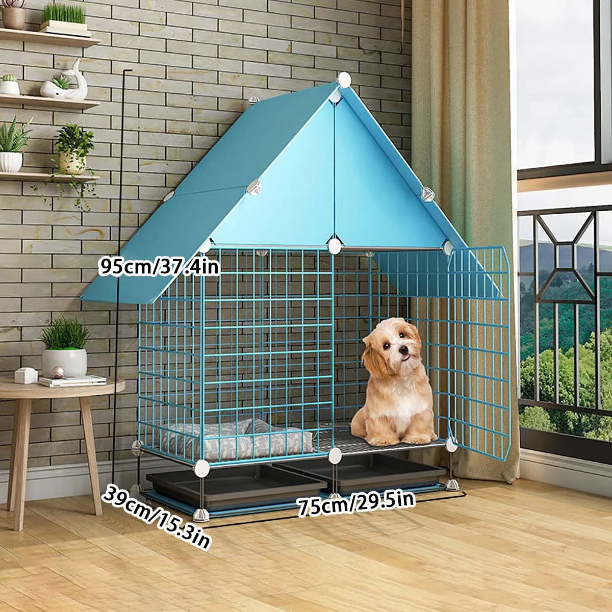 Modular Dog Cage for Small and Medium-Sized Puppies, with a Pull-Out Tray, Suitable for Corgis, Teddy Dogs, and Pomeranians, Indoor Home Dog Enclosure