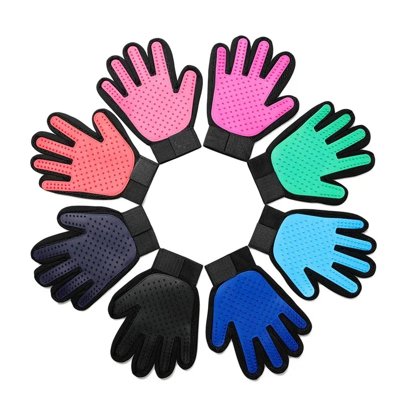 Silicone Pet Grooming Gloves — Hair Removal &amp; Bath Brush Horizon