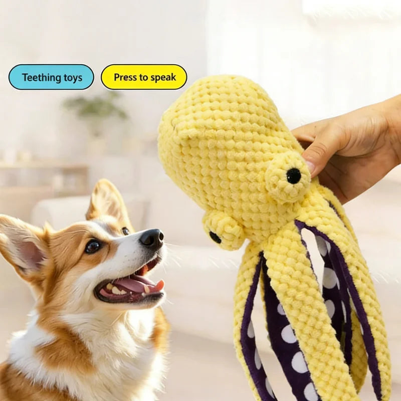 Pet Octopus Dog Toy,Indestructible Dog Toys for Aggressive Chewers,Squeaky Interactive Dogs Anxiety Toy for Small and Large Dogs