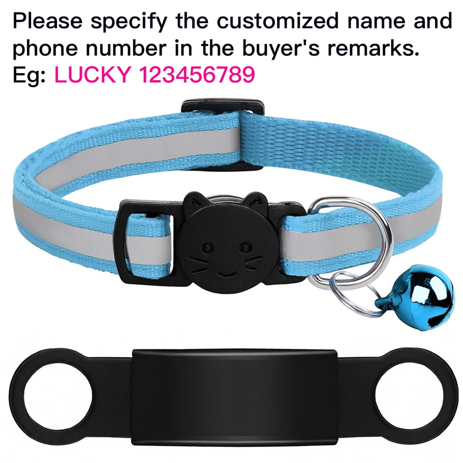 Customized Pet Collar Reflective Cat Collars Free Engraved Puppy Kitten Pet ID Nameplate Necklace With Bell Anti-lost For Cats