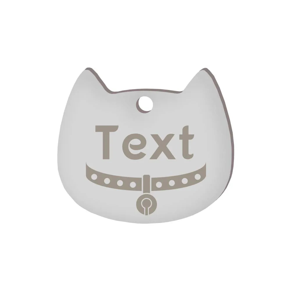 Custom Cat Face Id Dog Tags Name Tags Stainless Steel Plate Decoration Personalized Engraving Animal Chain Charm with number