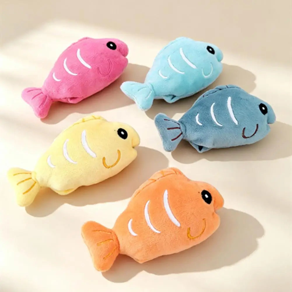 Cat Plush Toy Plush Fish Cat Toy with Catnip Soft Crinkle Chew Toy for Indoor Cats Stuffed Hunting Teething Kitten Plaything