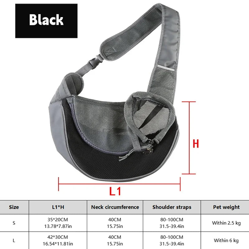 1Pc Dog out backpack,Dog Sling Carrier Breathable Mesh Travel Crossbody Bag For Puppy Cat Hiking Camping Horizon