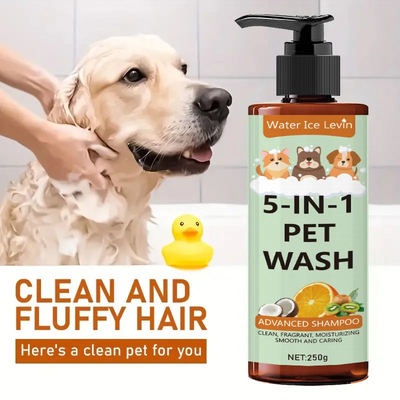 5-in-1 Natural Coconut Pet Shampoo, Conditioner, and Body Wash, Gentle Cleansing, Soothes Skin, Creates Shiny Fur, Safe and Healthy, Suitable for Cats and Dogs