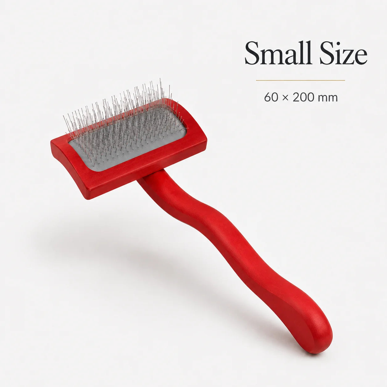 Professional Pet Grooming Hair Remover Brush Long Red Crank Handle with Stainless Steel Pin for Dog Soft Massage