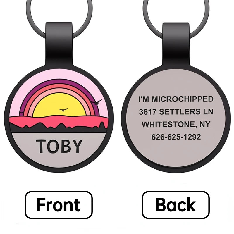 Round Shape Pets Anti-lost Label Puppy Dog Cat Collar Name Tag Customized Dogs Accessoires Personalized Pet ID Tags Pendant