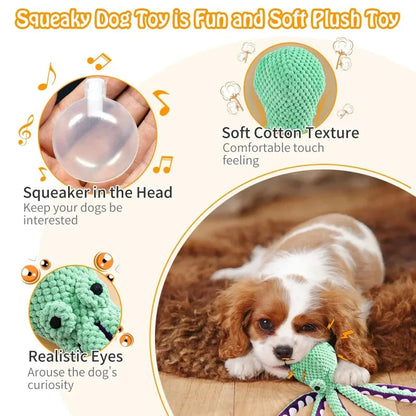 Octopus Squeaky Dog Toy — Indestructible for Aggressive Chewers Horizon