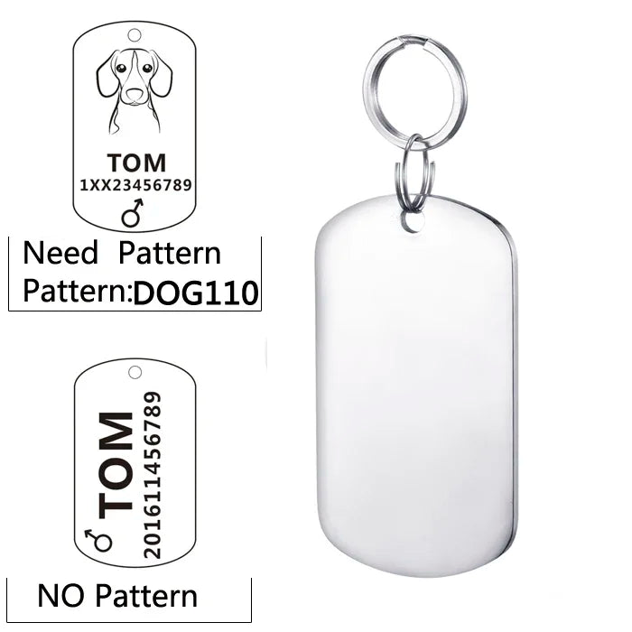 Custom Dog ID Tag with Free Engraving - Pet Collar Harness Pendant for Cats Puppy Kitten Leash Accessories Pet Supplies