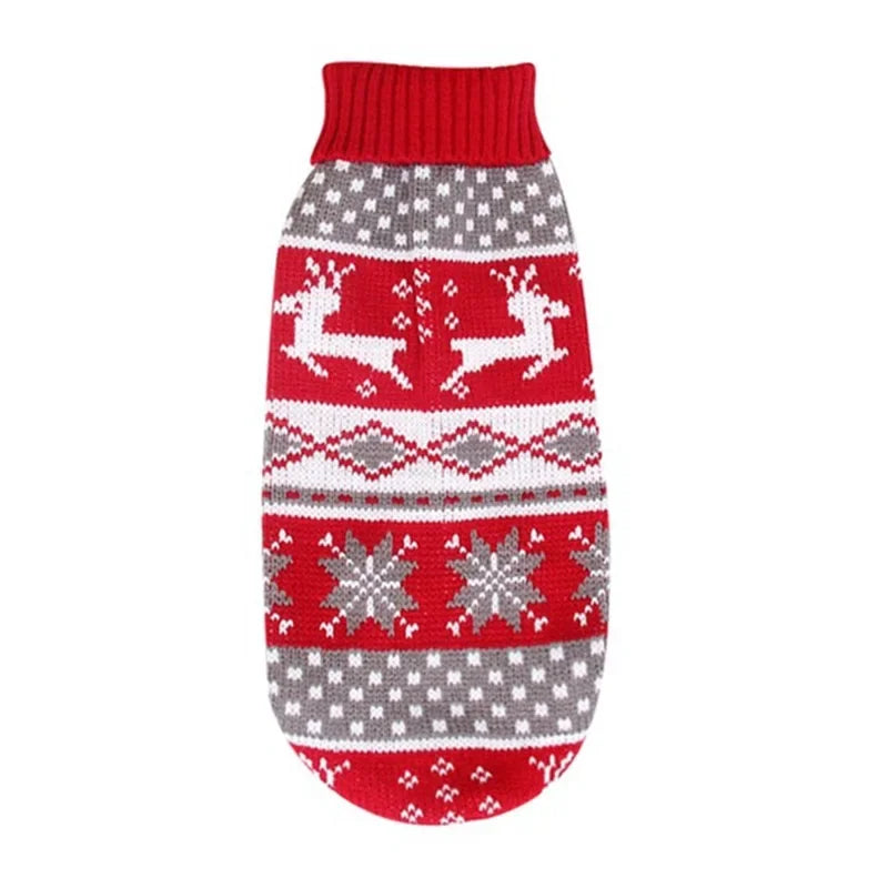 Big Dog Sweater Christmas Clothes for Small Medium Large Dogs Golden Retriever Rottweiler Turtleneck Pullover Winter Warm