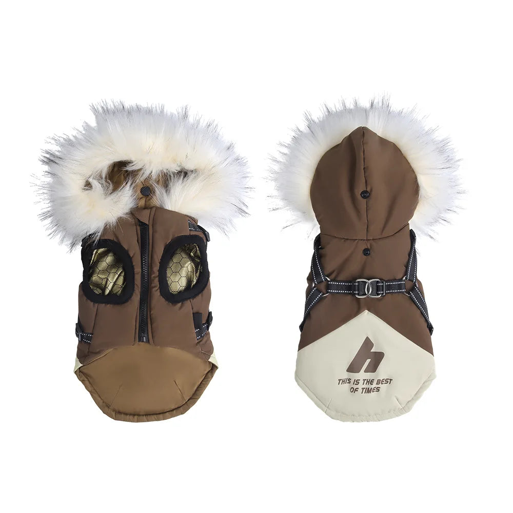 New Pet Dog Winter Warm Coat Fleece Hooded Puppy Jacket Plush  Warm Cotton Vest Autumn Winter Clothing For Dogs Cats Clothes