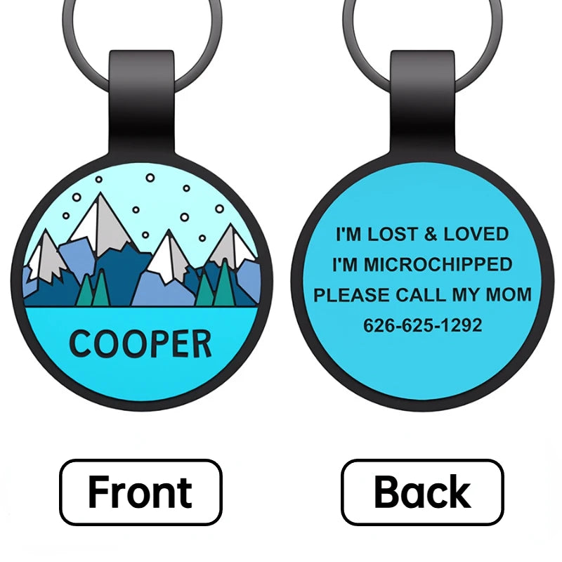 Round Shape Pets Anti-lost Label Puppy Dog Cat Collar Name Tag Customized Dogs Accessoires Personalized Pet ID Tags Pendant