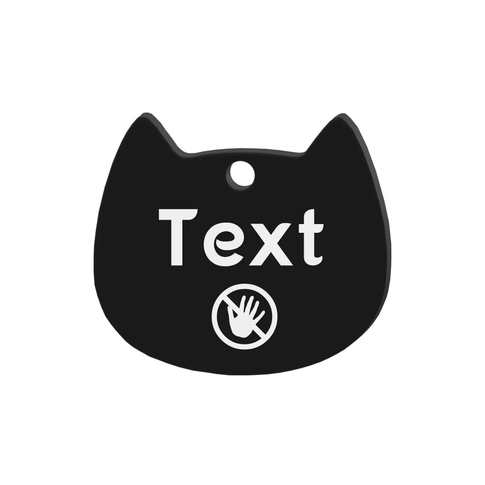 Custom Cat Face Id Dog Tags Name Tags Stainless Steel Plate Decoration Personalized Engraving Animal Chain Charm with number