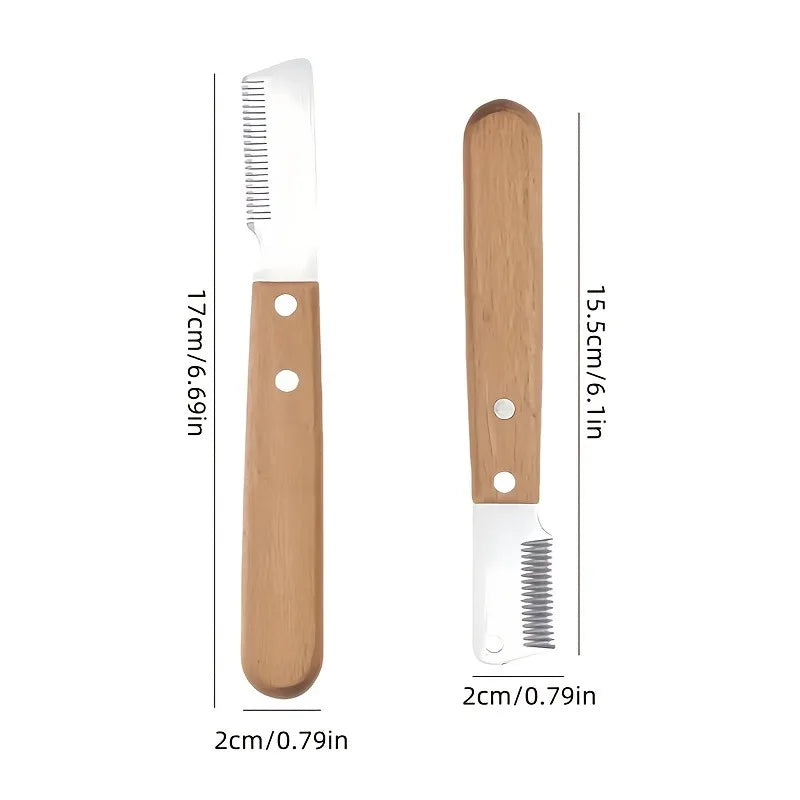 Dog Grooming Tool Kit, Wooden Handle Dog Deshedding Comb,Dematting Rake - for Deshedding,Pet Hair Removal, Pet Grooming Supplies