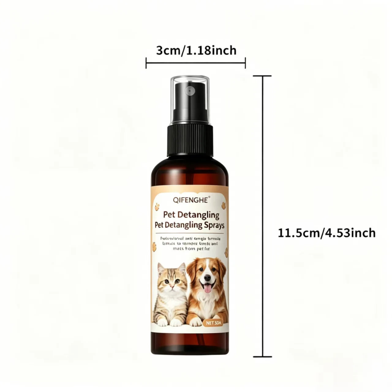 50ML Pet Detangling Spray Professional Leave-in Conditioner for Cats Dogs Anti-Static Remove Knots Mats Deep Nourish Pet Hair
