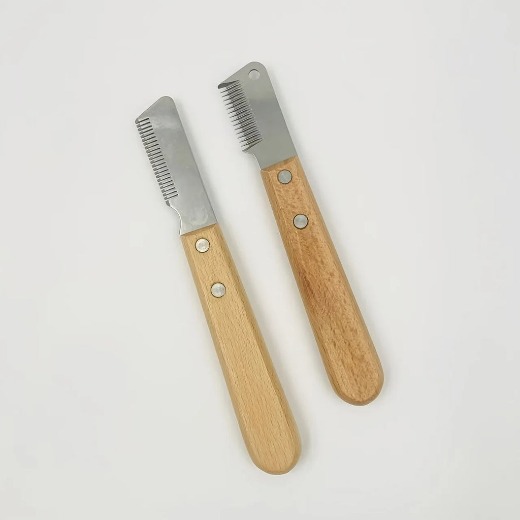 Dog Grooming Tool Kit, Wooden Handle Dog Deshedding Comb,Dematting Rake - for Deshedding,Pet Hair Removal, Pet Grooming Supplies
