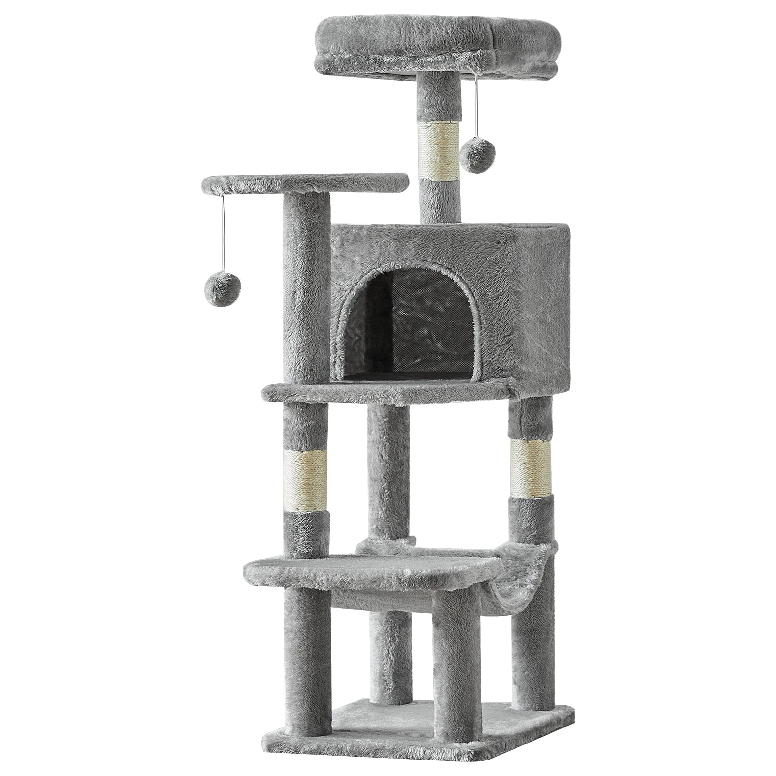 44 Inch Tall Cat Tree Tower for Multiple Cats with Sisal Scratching Posts Condo Perch Platform Indoor Cat Furniture Pet