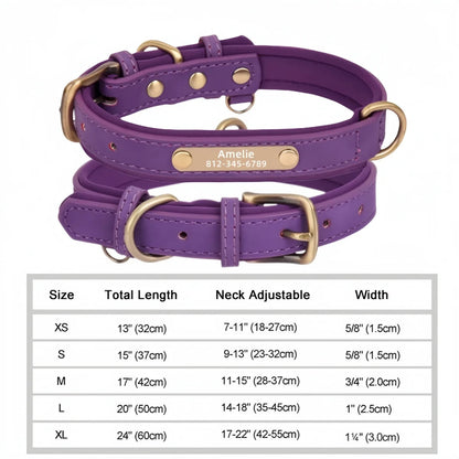 Personalized Leather Dog Collar with Free Engraved Name Horizon
