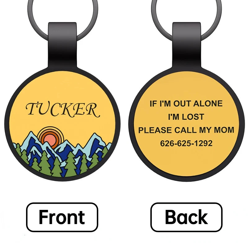 Round Shape Pets Anti-lost Label Puppy Dog Cat Collar Name Tag Customized Dogs Accessoires Personalized Pet ID Tags Pendant