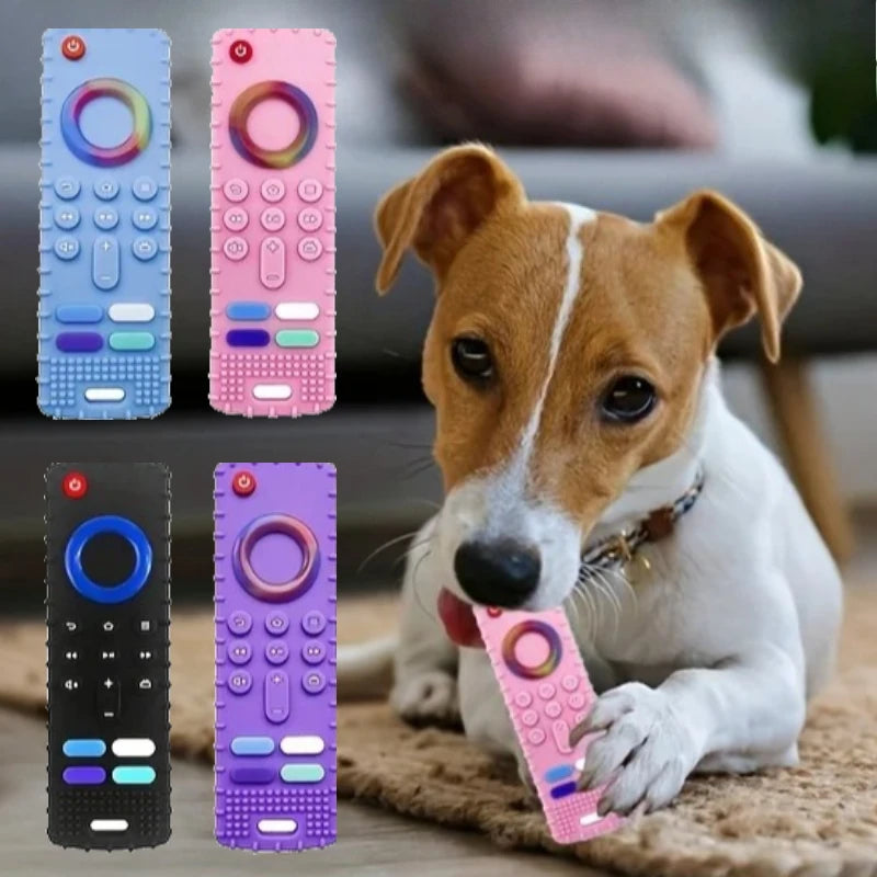 1PC Chew Dog Teething Toy Silicone Remote Control for Puppies-Multi-Color Options Available,Silicone Material,Pet Teething Stick