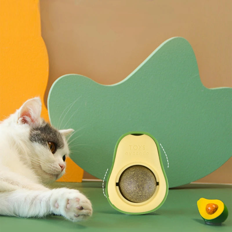 Natural Catnip Cat Wall Stick-on Ball Toy Scratchers Treats Healthy Natural Removes Balls to Promote Digestion Cat Grass Snack