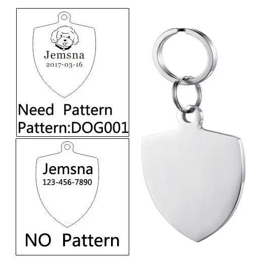 Custom Dog ID Tag with Free Engraving - Pet Collar Harness Pendant for Cats Puppy Kitten Leash Accessories Pet Supplies