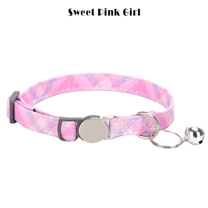 Personalized Cat collar with Bell Safety Buckle Customized Nametag Puppy Kitten Necklace Free Engraving Name ID Tag Nameplate
